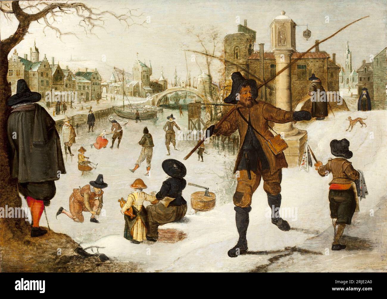 Ville en hiver entre 1615 et 1630 par Sebastiaen Vrancx Banque D'Images