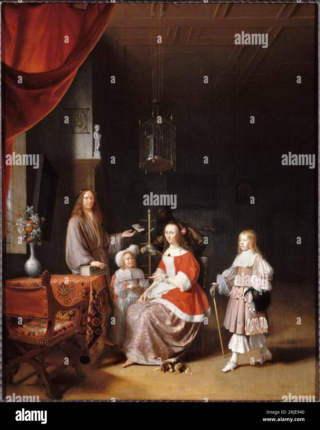 Portrait de famille de Frans Gerritsz. Meerman (1630-1672) 1668 de Pieter Cornelisz van Slingelandt Banque D'Images