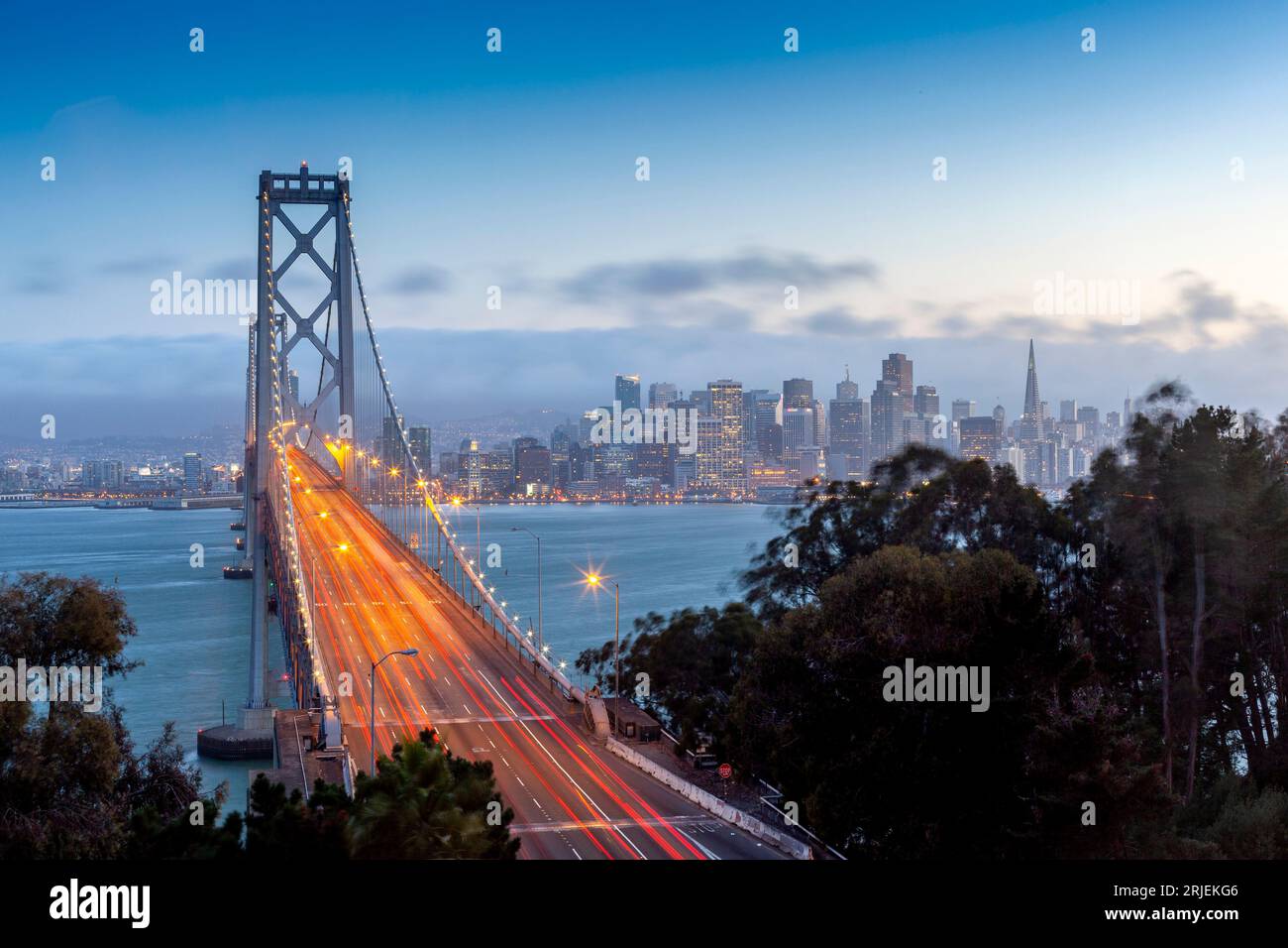 Oakland Bridge, San Francisco Californie, États-Unis Banque D'Images