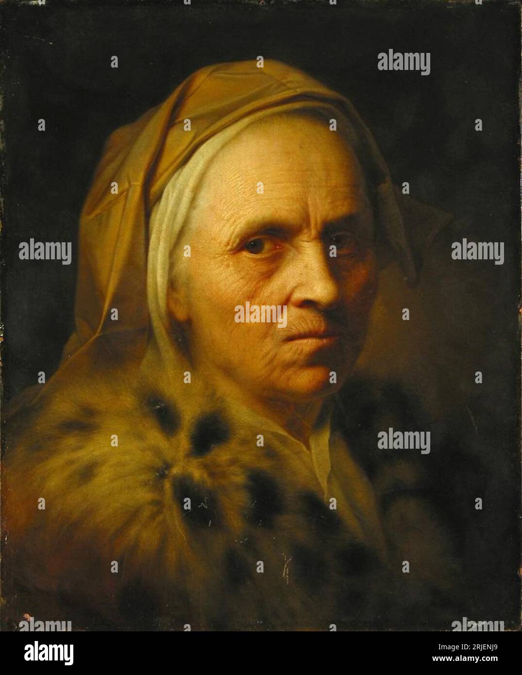 Portrait d'une vieille femme 1730 par Balthasar Denner Banque D'Images