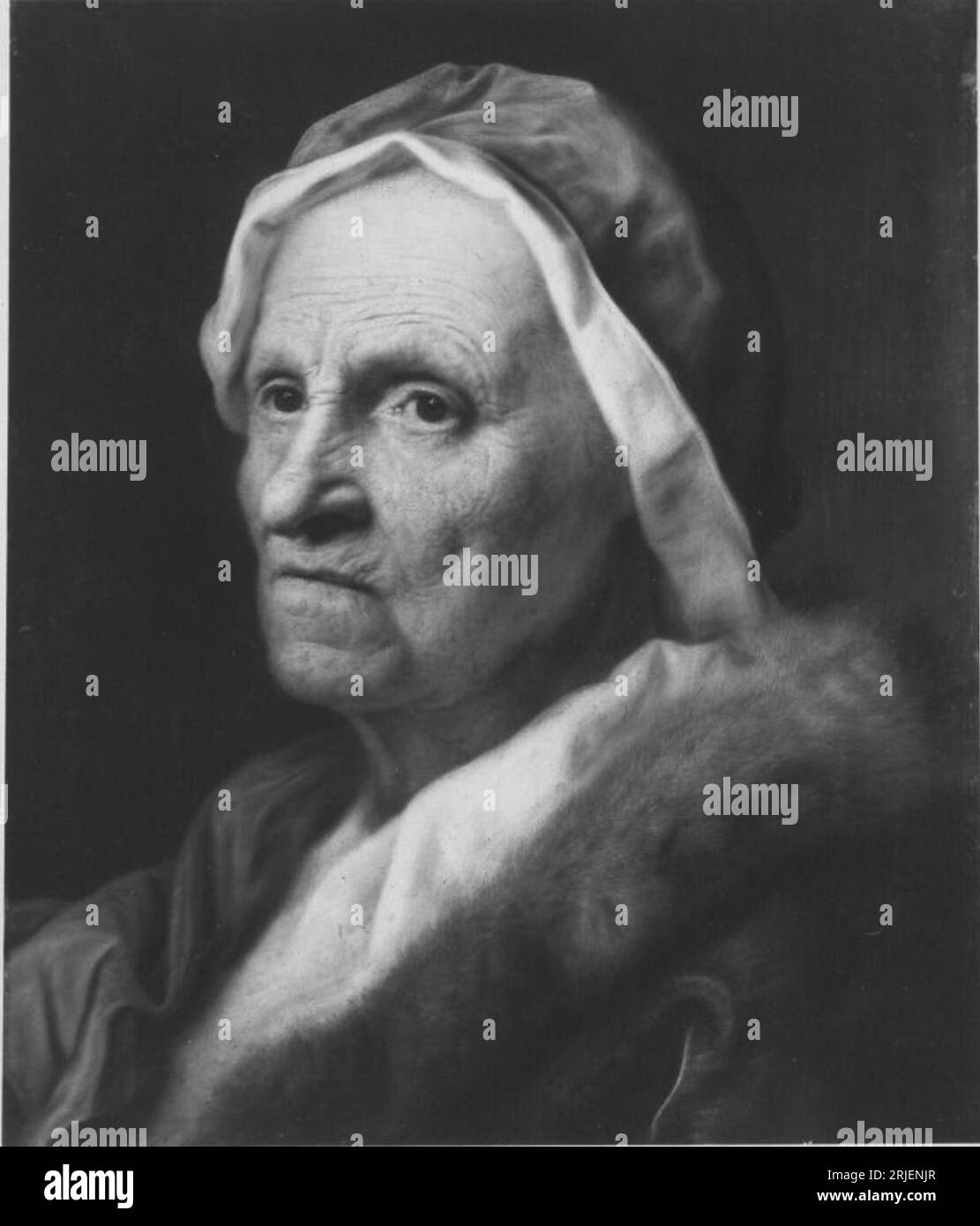 Portrait d'une vieille femme à fourrure entre 1685 et 1749 par Balthasar Denner Banque D'Images