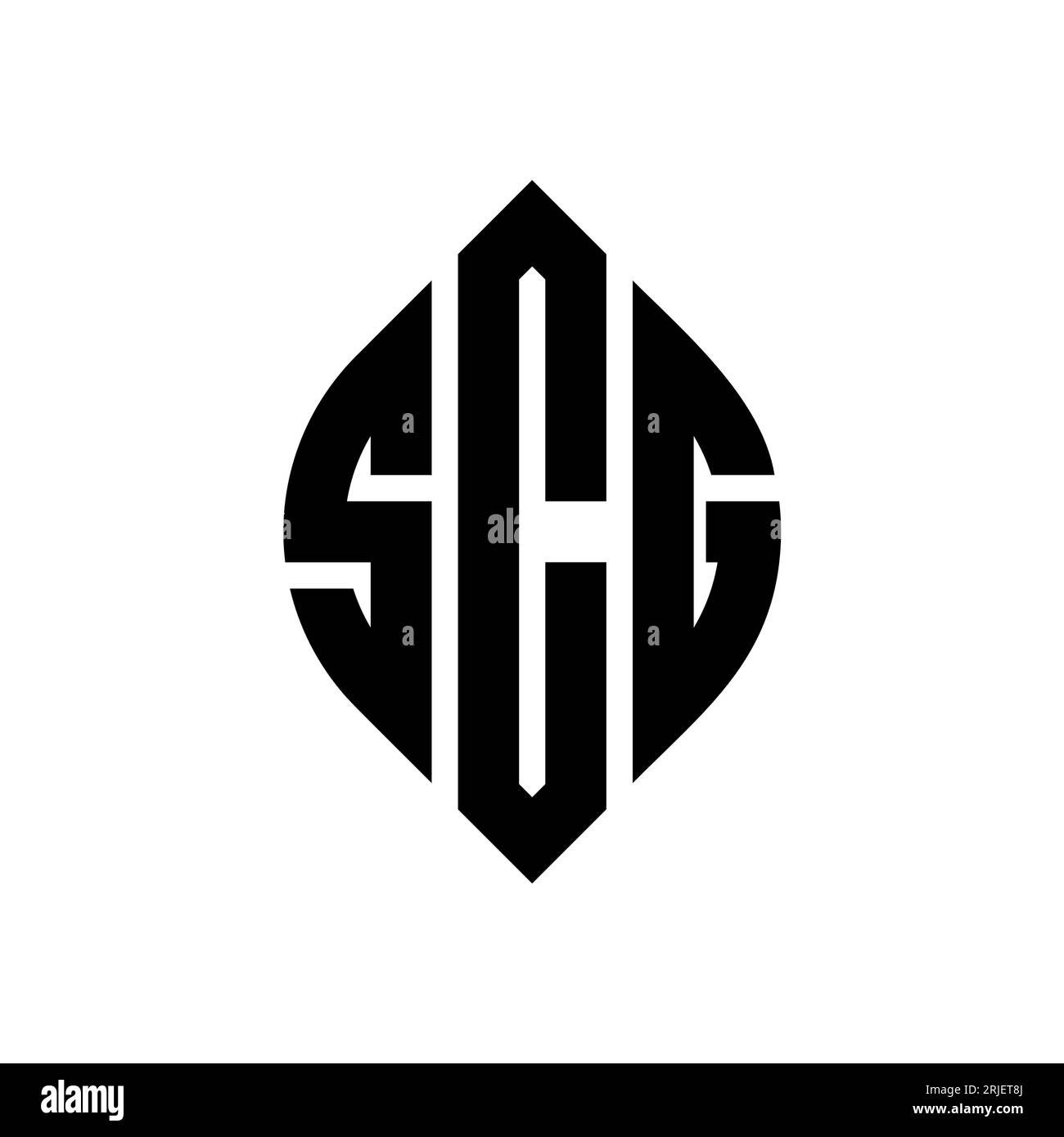 Logo de lettre cercle SCG avec forme de cercle et d'ellipse. Lettres elliptiques SCG avec style typographique. Les trois initiales forment un logo circulaire. SCG ci Illustration de Vecteur