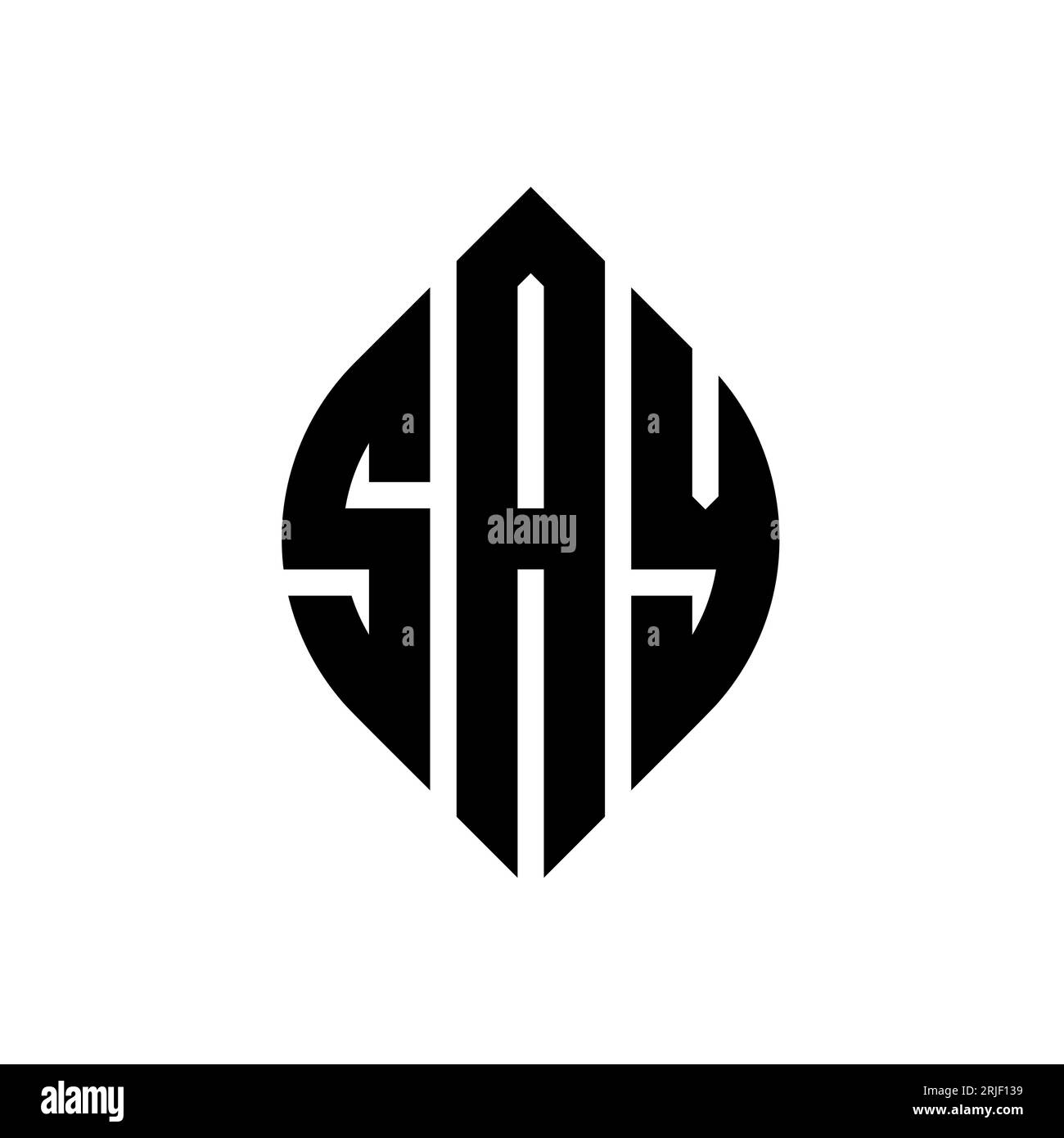 DITES logo de lettre de cercle avec forme de cercle et d'ellipse. PRONONCEZ les lettres elliptiques avec un style typographique. Les trois initiales forment un logo circulaire. DITES ci Illustration de Vecteur