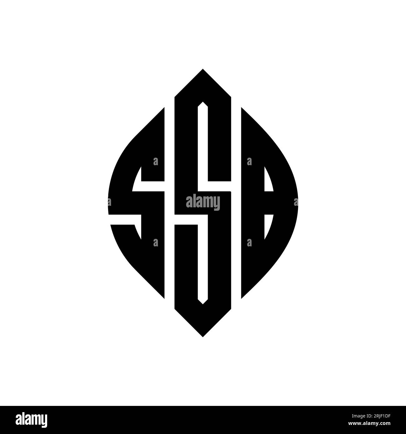 Logo de lettre cercle SSB avec forme de cercle et d'ellipse. Lettres elliptiques SSB avec style typographique. Les trois initiales forment un logo circulaire. Ci SSB Illustration de Vecteur