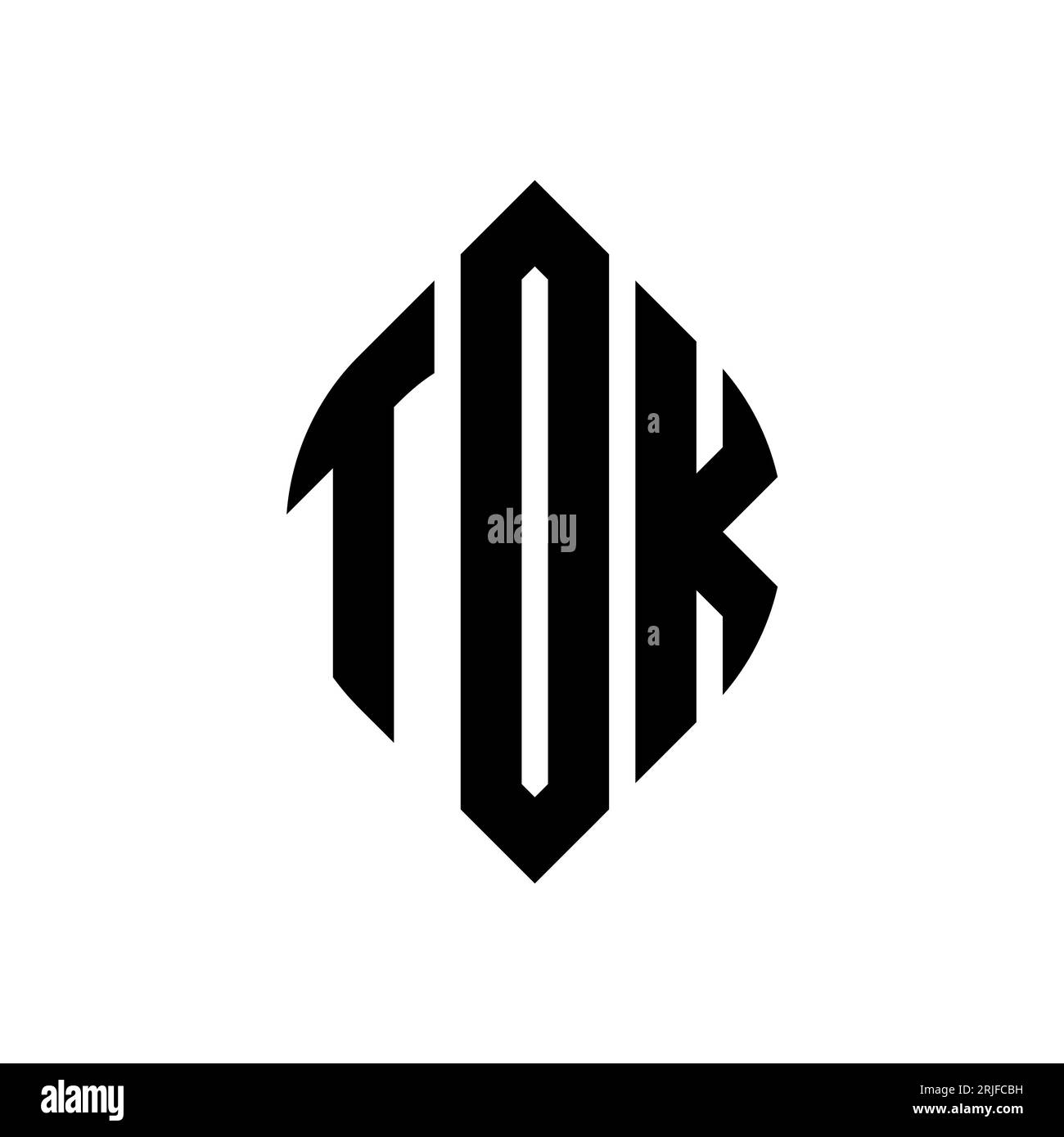 Logo de lettre cercle TDK avec forme de cercle et d'ellipse. Lettres elliptiques TDK avec style typographique. Les trois initiales forment un logo circulaire. Ci TDK Illustration de Vecteur