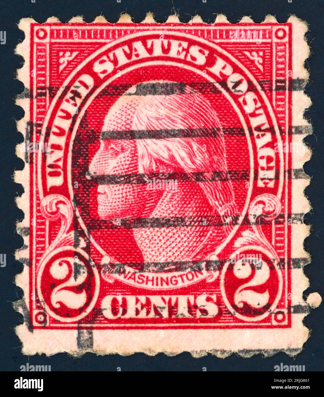 George Washington (1732 – 1799). Timbre-poste émis aux États-Unis en 1923. George Washington, également appelé Père de son pays, était un général américain et commandant en chef des armées coloniales de la Révolution américaine (1775-83), puis premier président des États-Unis (1789-97). Banque D'Images