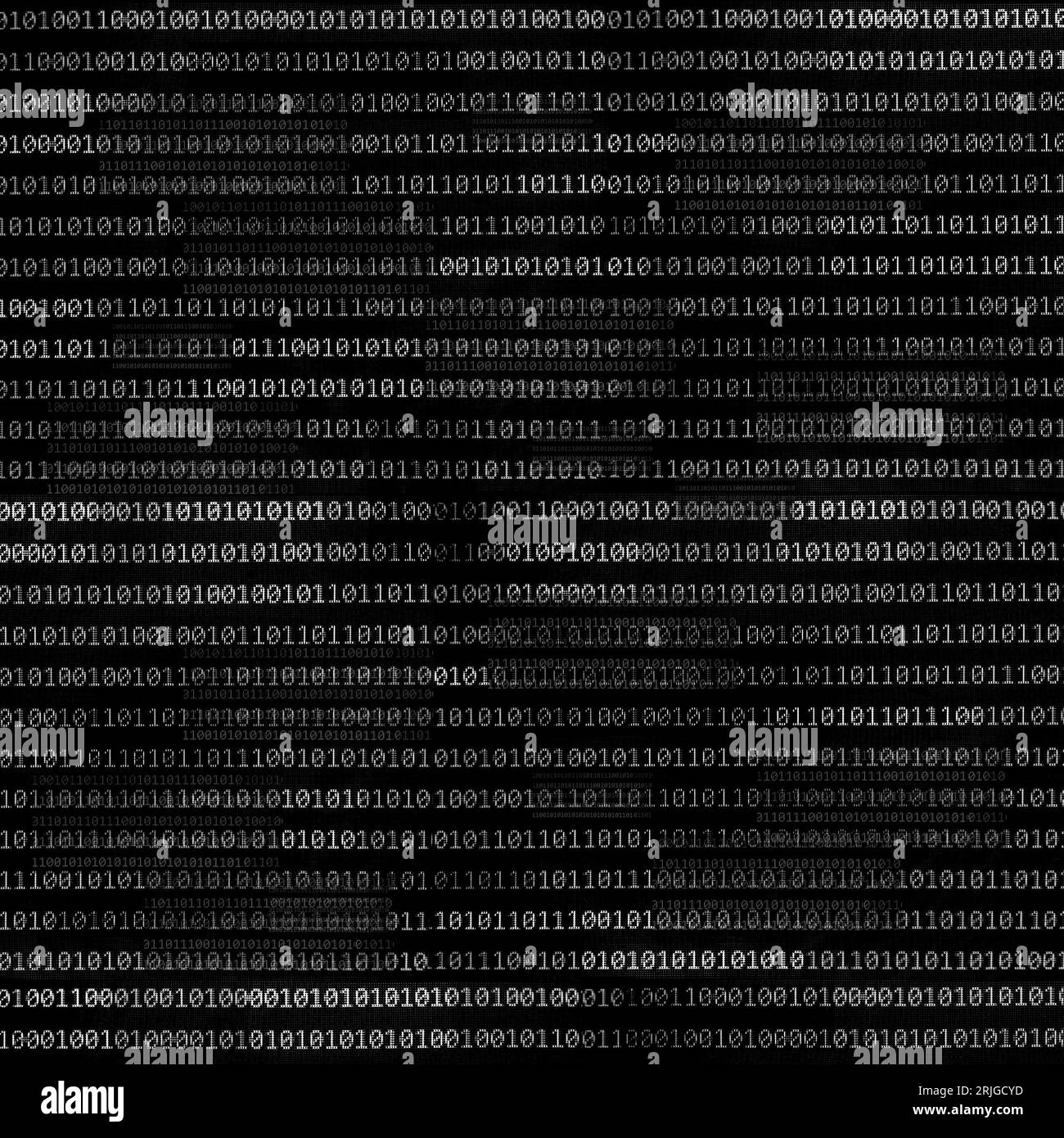 Motif abstrait de code informatique noir et blanc. Banque D'Images