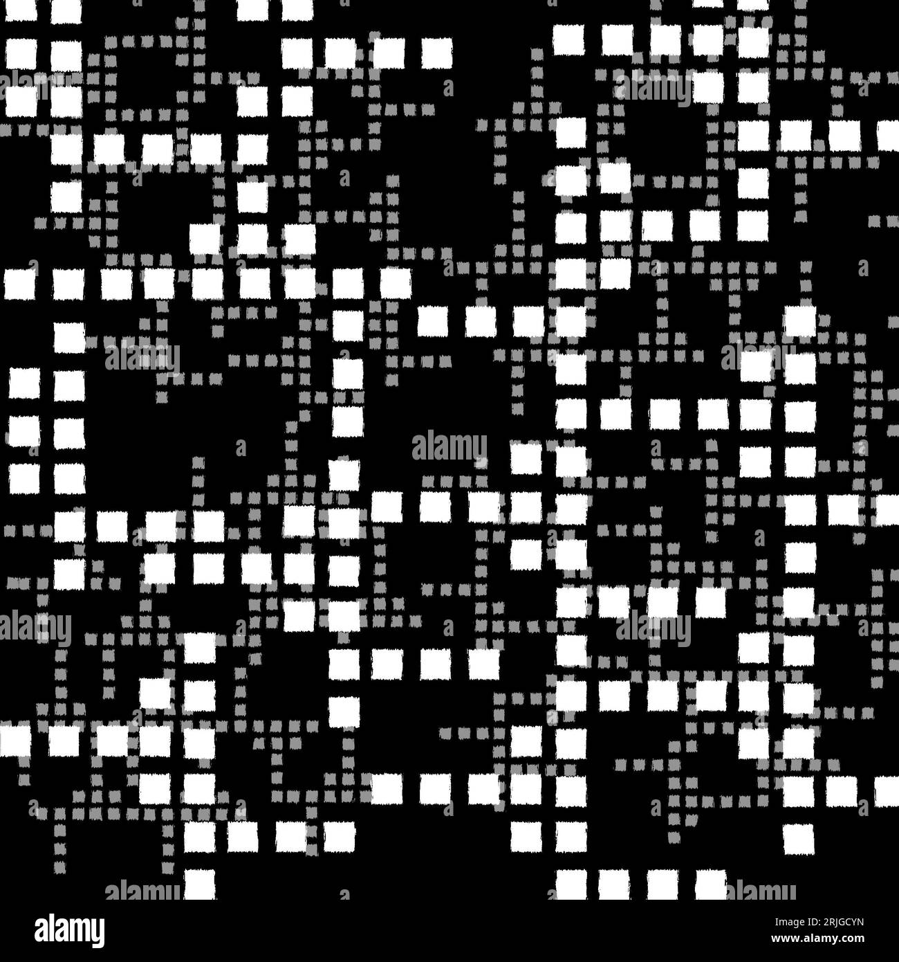 Motif abstrait de code informatique noir et blanc. Banque D'Images