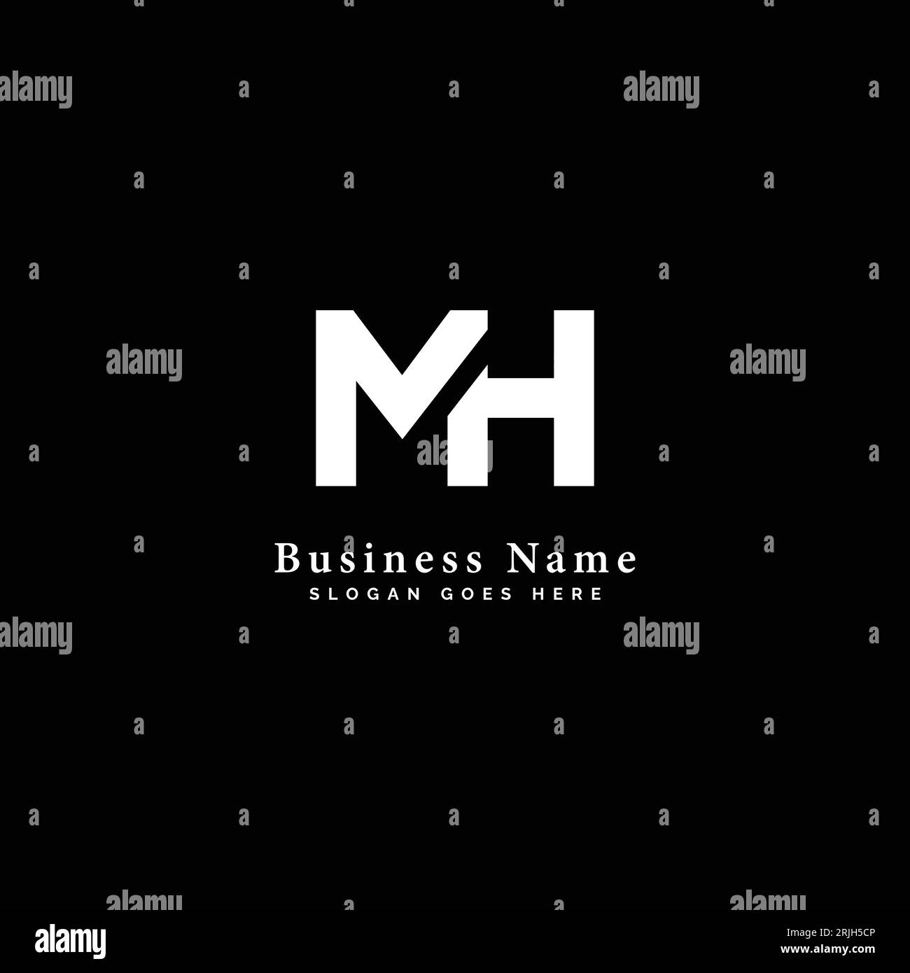M, H, MH lettre logo modèle de vecteur de conception. Illustration abstraite du logo MH Alphabet Illustration de Vecteur