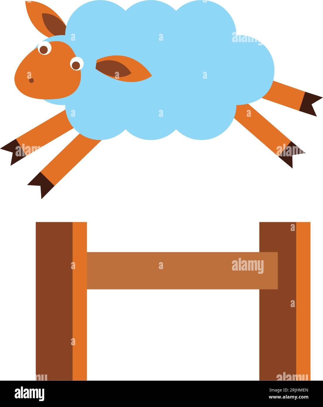 Mouton sautant par-dessus l'icône de clôture Illustration de Vecteur