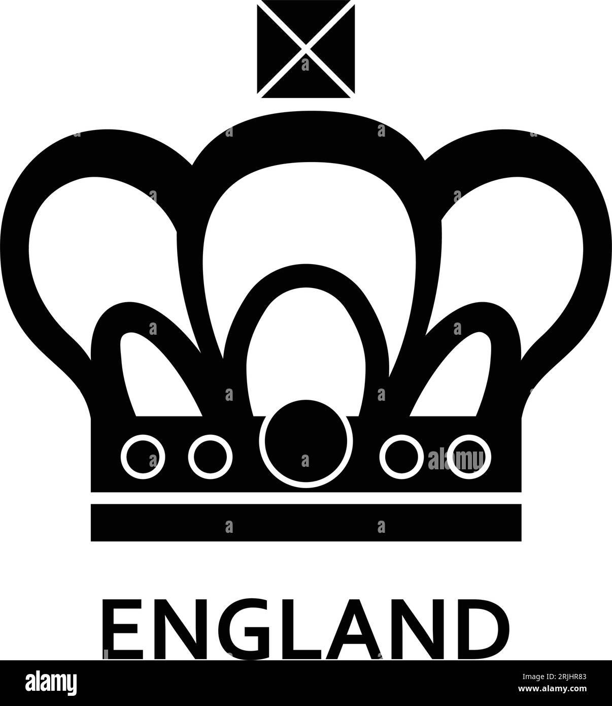 Couronne avec le lettrage Angleterre icône simple Illustration de Vecteur