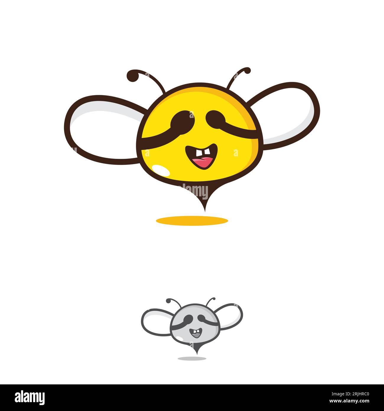 Vecteur de logo drôle de sourire Honey Bee Animals. Illustration vectorielle Illustration de Vecteur
