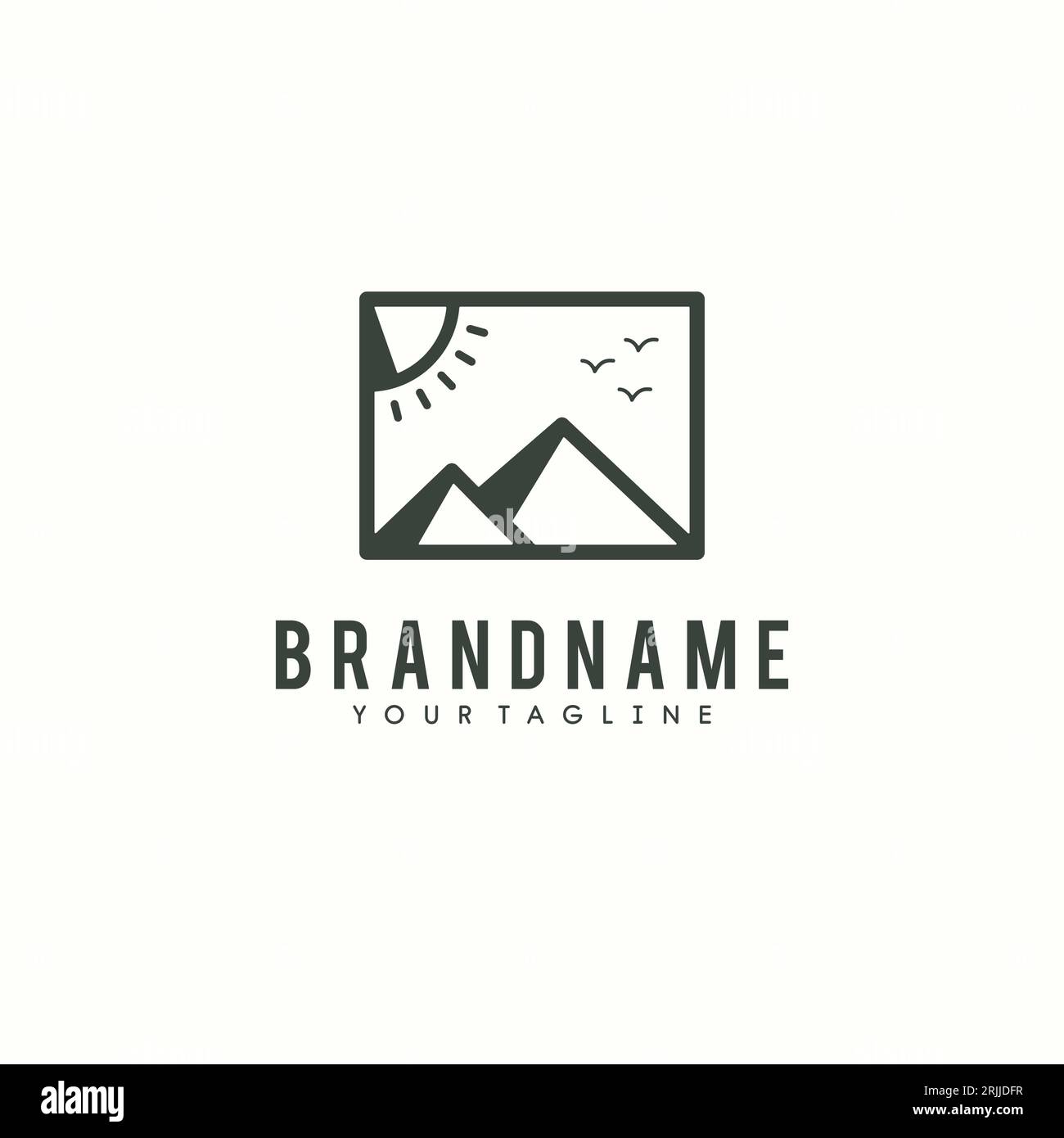 Modèle de vecteur d'illustration de conception de logo paysage. Illustration vectorielle Illustration de Vecteur