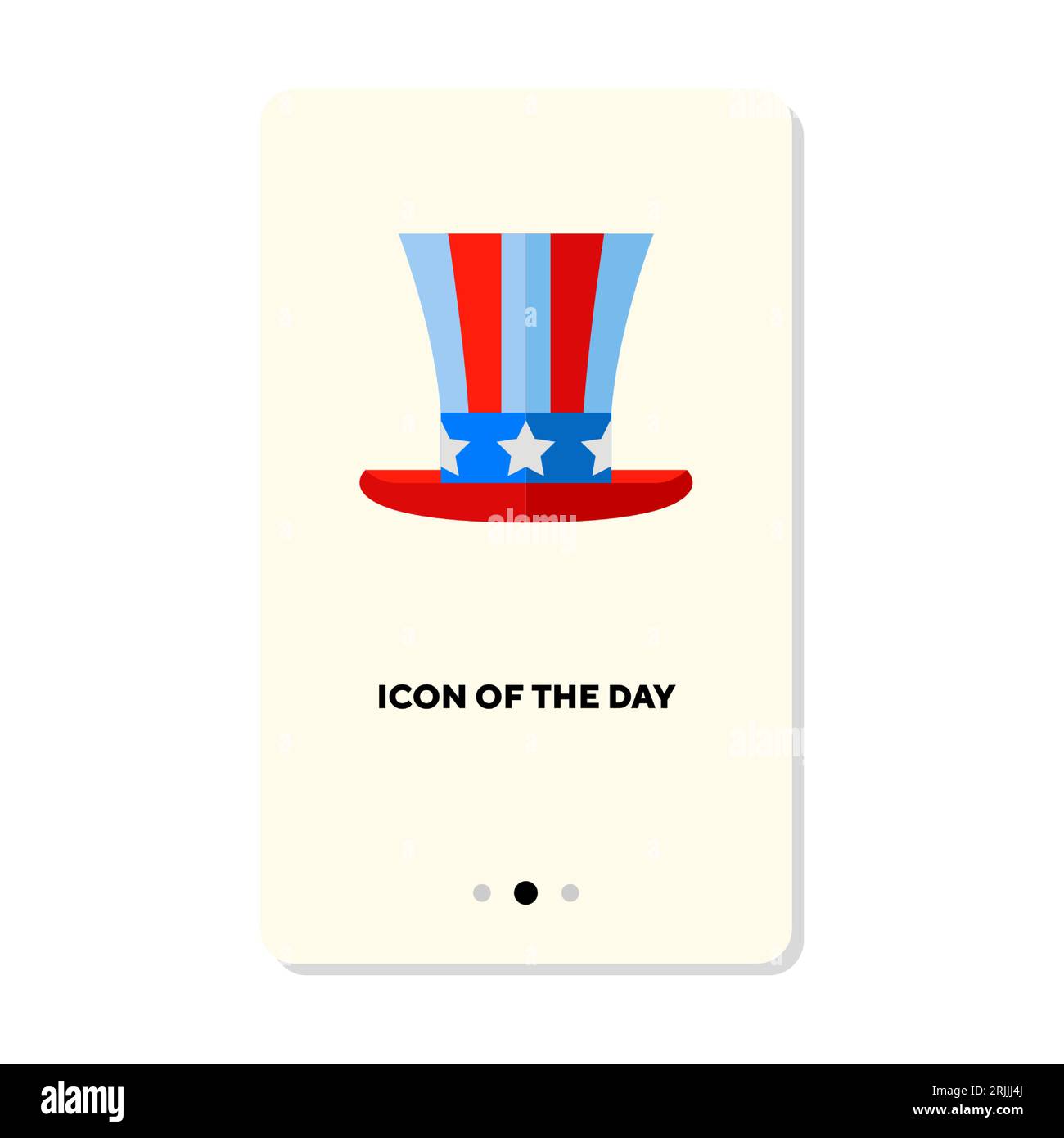 Chapeau haut-de-forme du président américain avec icône plate de drapeau Illustration de Vecteur