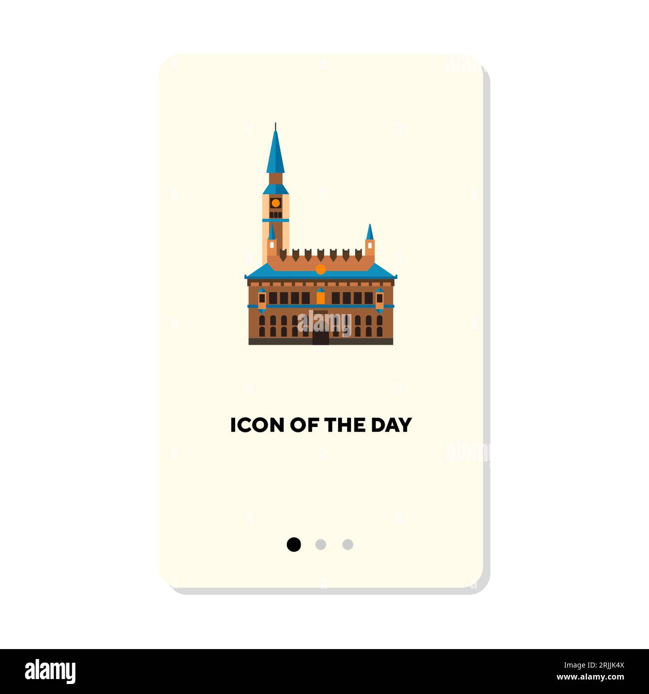Icône plate de l'hôtel de ville de Copenhague Illustration de Vecteur