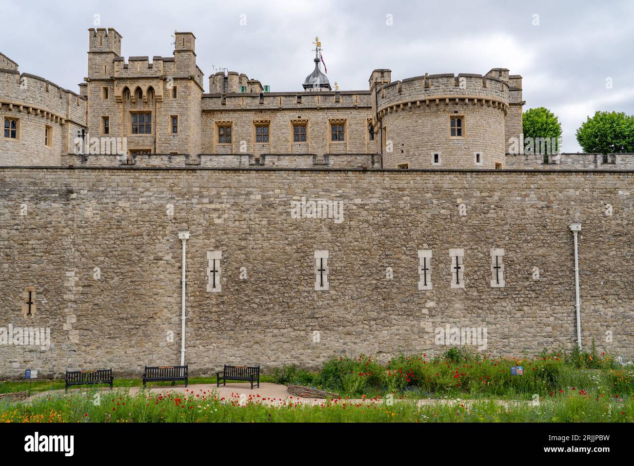 Murs de la forteresse de la tour de Londres Banque D'Images