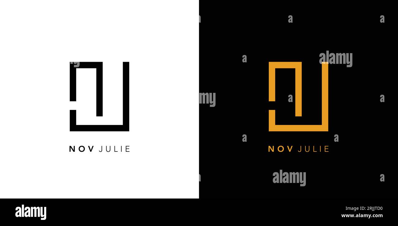 Design moderne et unique du logo NJ Illustration de Vecteur
