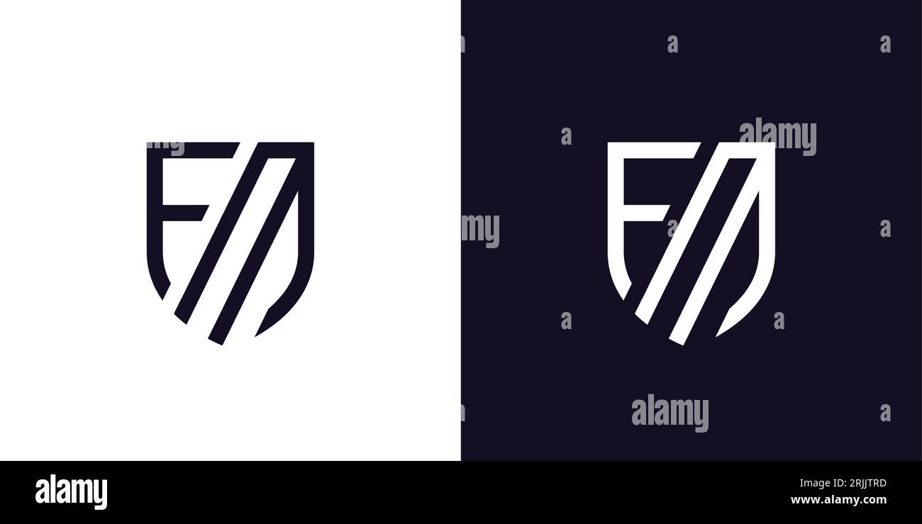 Design moderne et professionnel du logo de défense FM Illustration de Vecteur