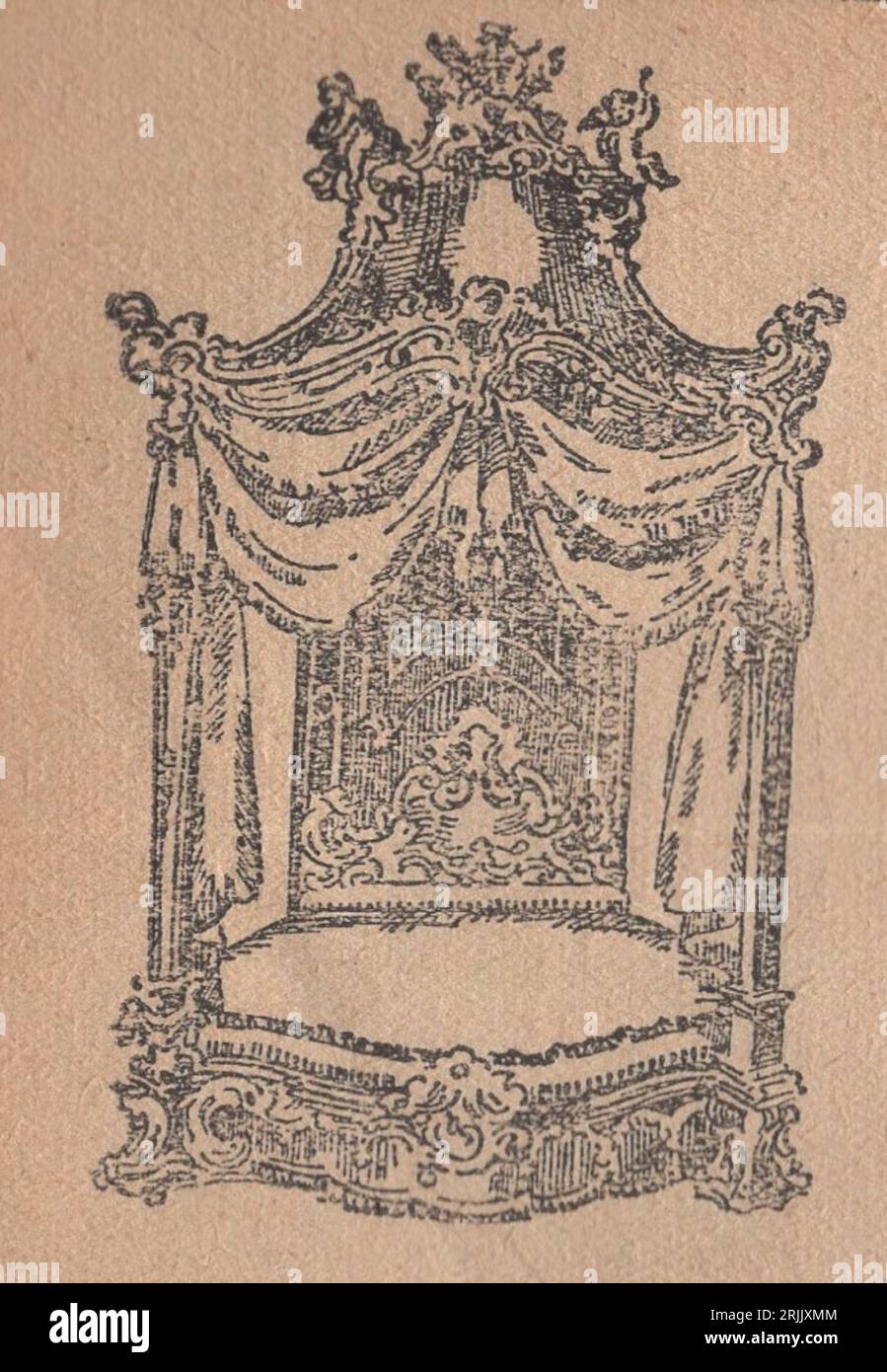 Vintage Illustrated Dictionary des années 1940 Családi kis Lexikon dictionnaire : meubles styles illustrations meubles : Louis XV style : Rococo : mode de l'âge du roi Louis XV de France. L'ornement de coquille est le composant principal Banque D'Images