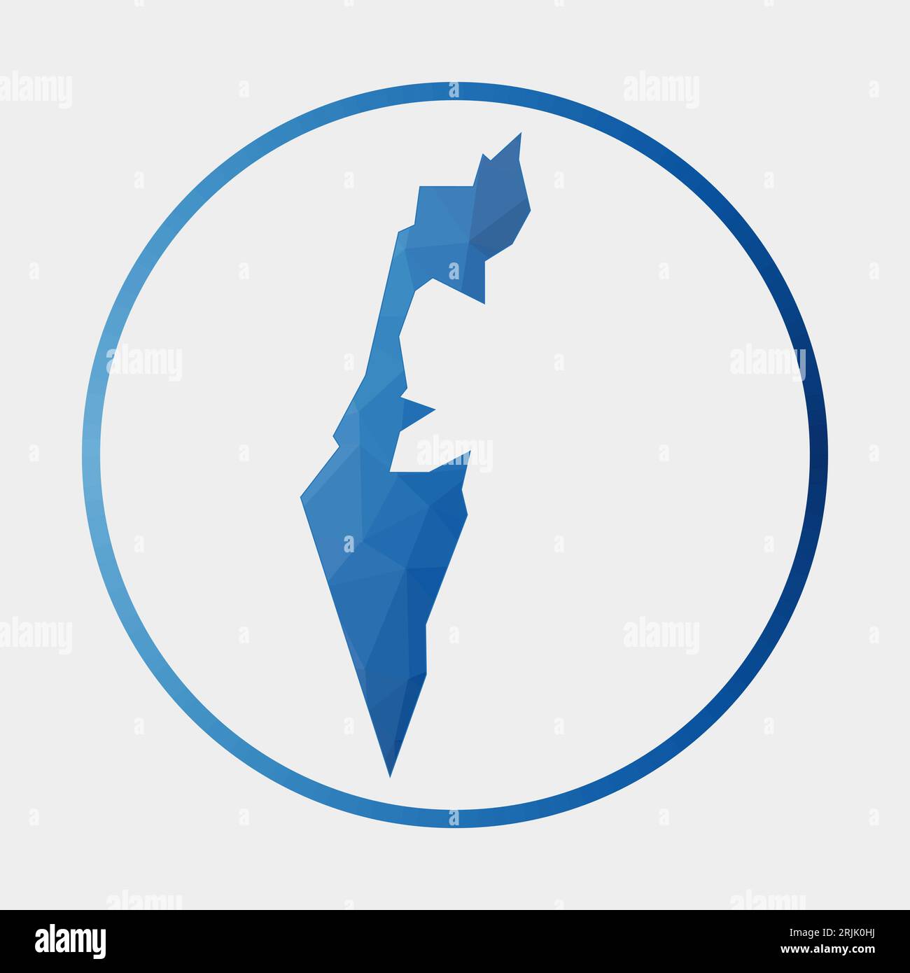 Icône Israël. Carte polygonale du pays en anneau dégradé. Signe rond bas poly Israël. Illustration vectorielle. Illustration de Vecteur