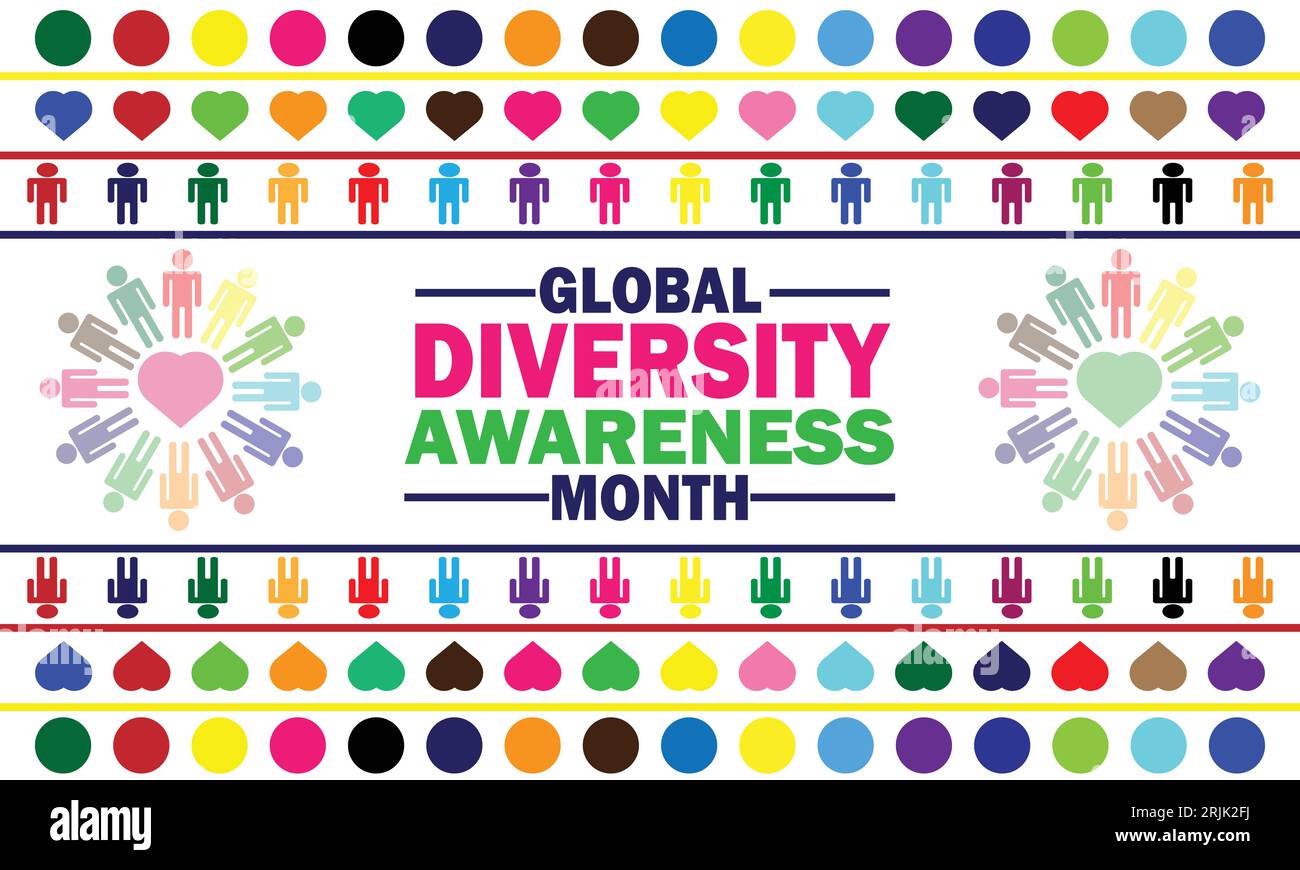 Illustration vectorielle du mois mondial de sensibilisation à la diversité observé en octobre de chaque année. Convient pour carte de voeux, affiche et bannière Illustration de Vecteur