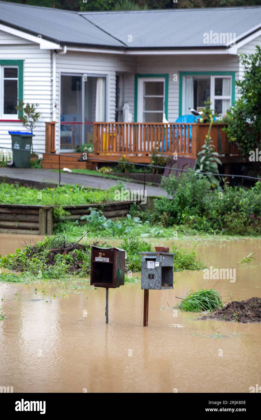 Inondations à Nelson, en Nouvelle-Zélande Banque D'Images