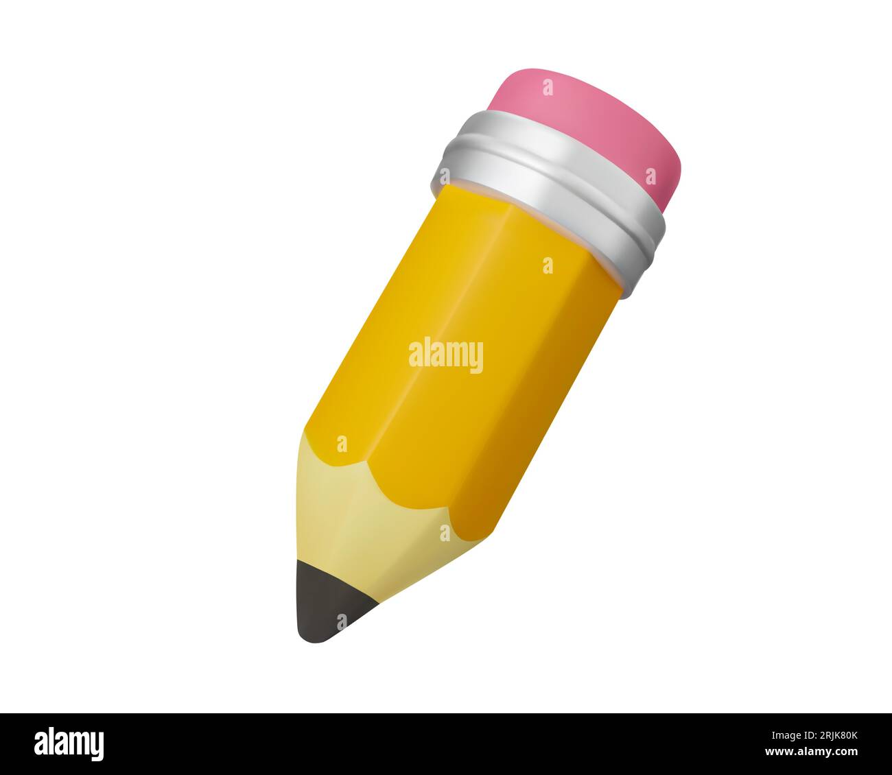 Crayon 3D pour l'école ou l'éducation.Vector illustration sur fond blanc. Illustration de Vecteur