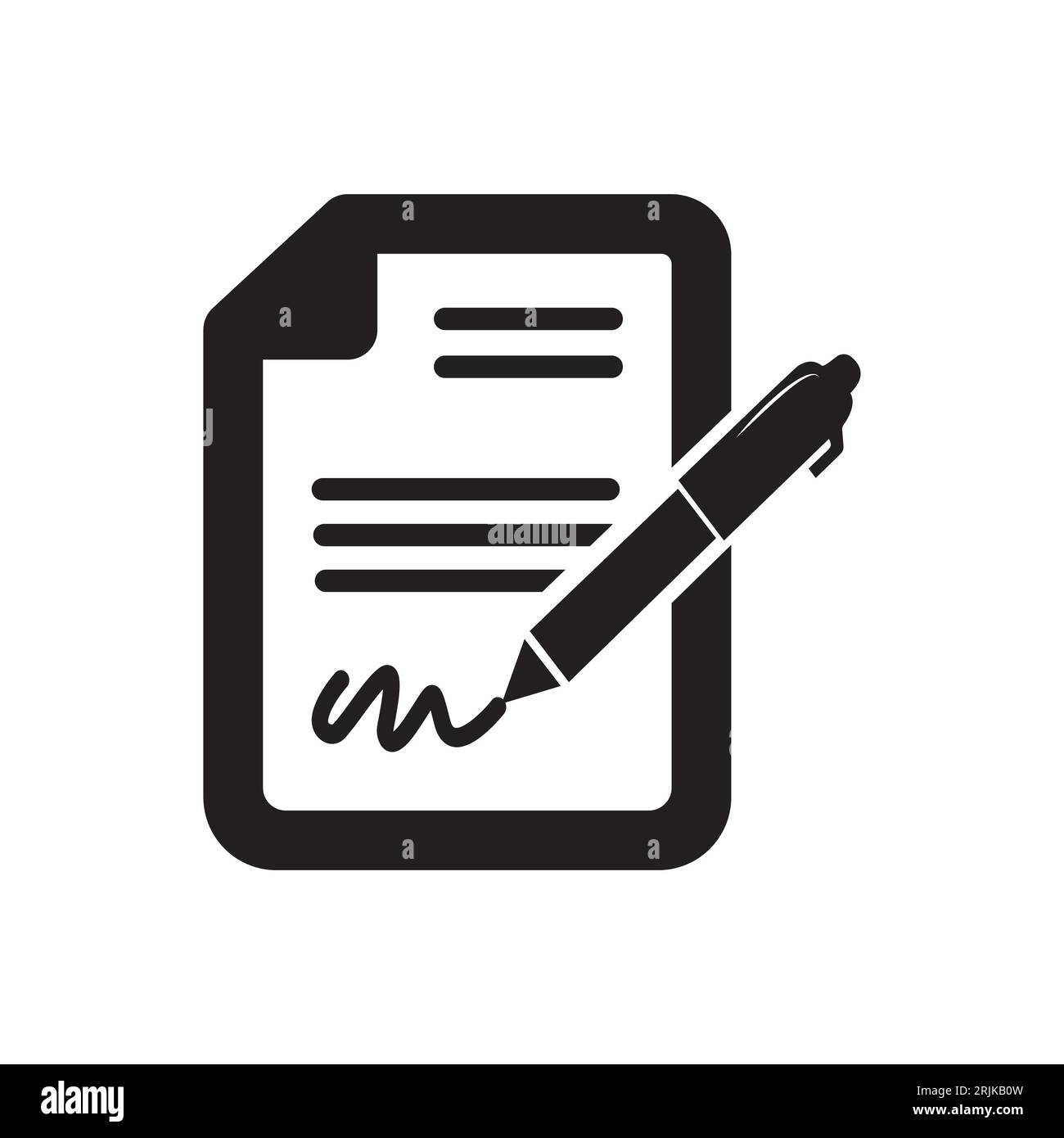 Icône document. Icône professionnelle, pixel Perfect optimisée pour les grandes et petites résolutions. Illustration de Vecteur