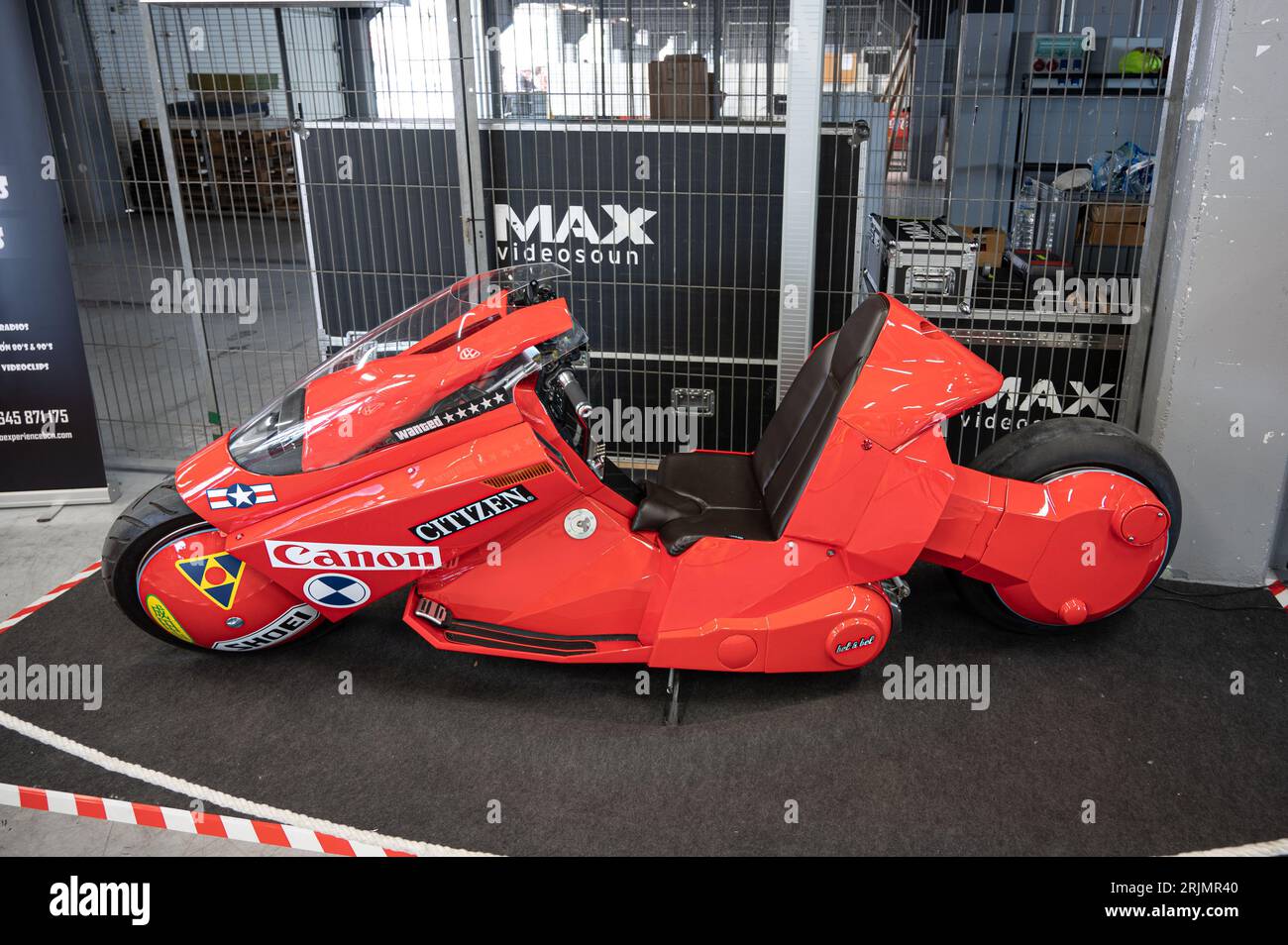 Détail de la moto super spéciale de Kaneda en couleur rouge Banque D'Images