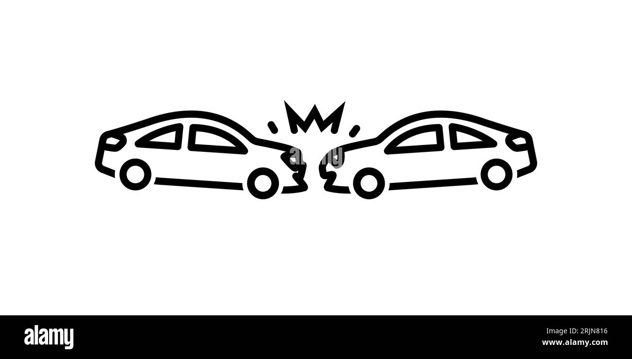 Icône isolée d'accident de voiture. Illustration vectorielle d'icônes d'assurance. Assurance et concept d'accident. Contour modifiable Illustration de Vecteur