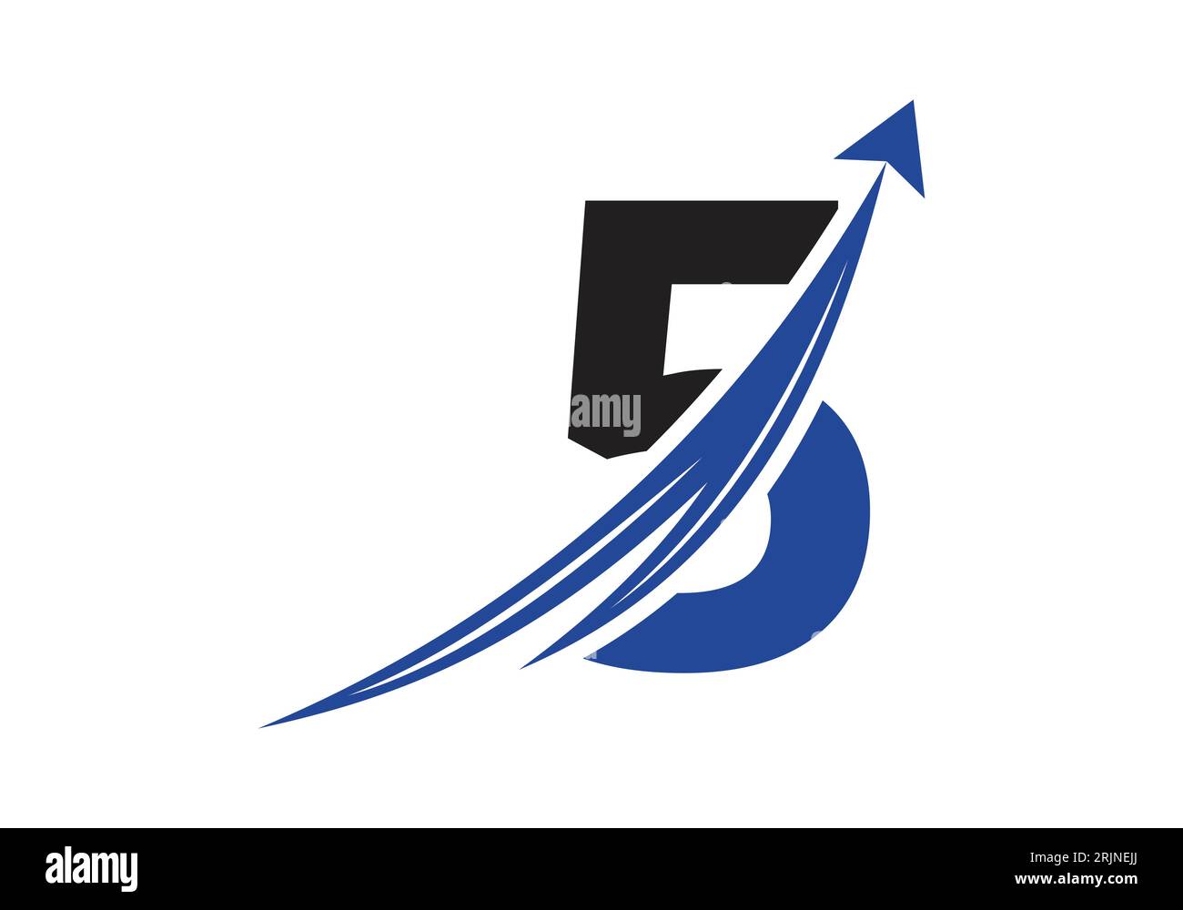 Logo de financement avec concept de 5 lettres. Concept de logo financier ou de réussite. Logo pour l'entreprise comptable et l'identité de l'entreprise Illustration de Vecteur