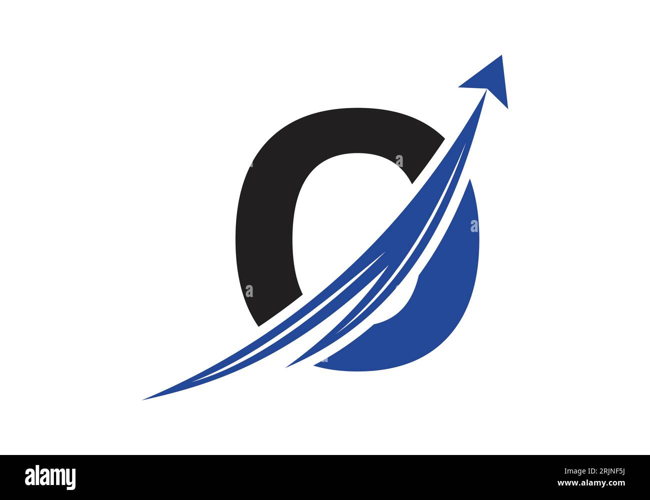Logo de financement avec lettre O. Concept de logo financier ou de réussite. Logo pour l'entreprise comptable et l'identité de l'entreprise Illustration de Vecteur