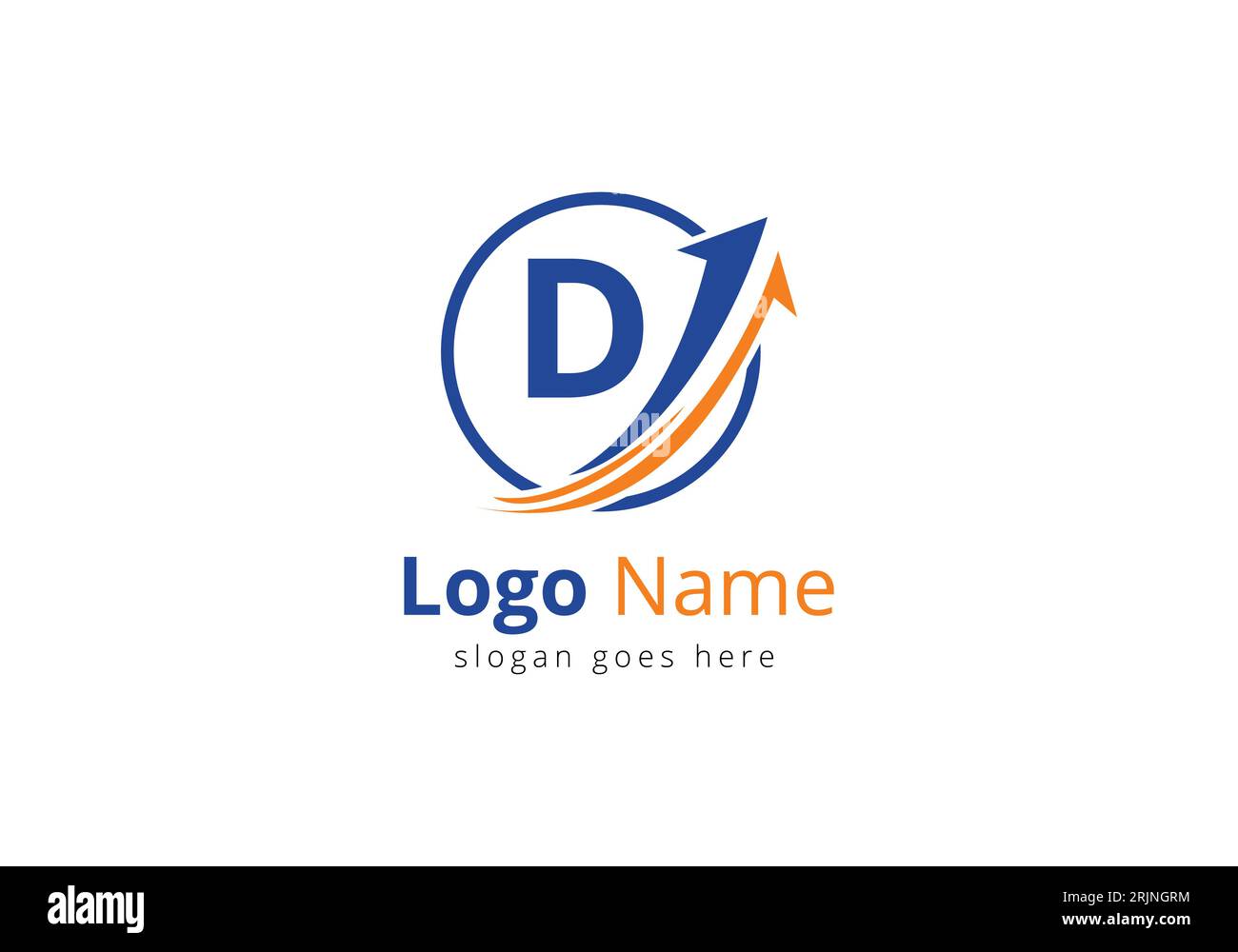 Logo de financement avec concept de lettre D. Concept de logo financier ou de réussite. Logo pour l'entreprise comptable et l'identité de l'entreprise Illustration de Vecteur