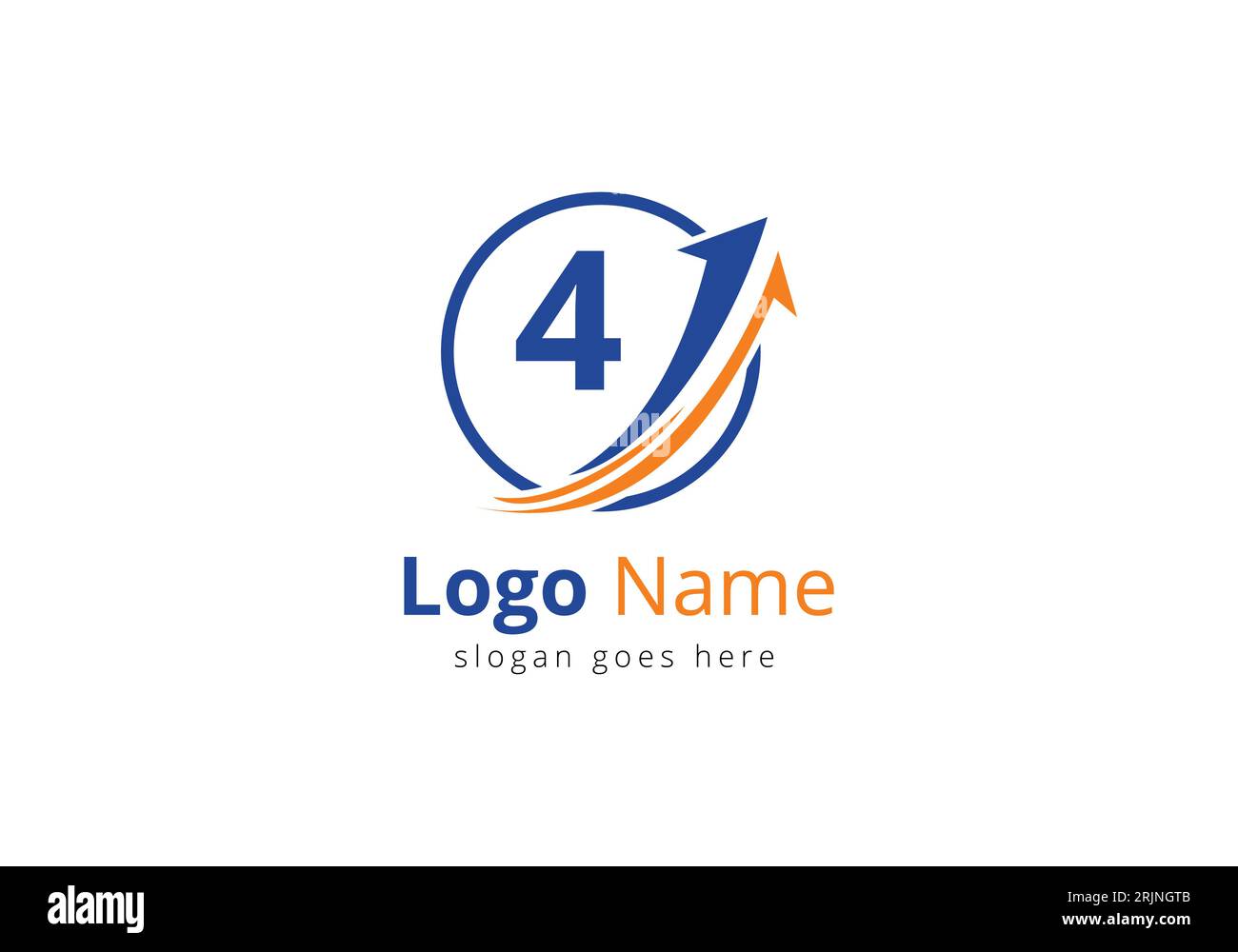 Logo de financement avec concept de 4 lettres. Concept de logo financier ou de réussite. Logo pour l'entreprise comptable et l'identité de l'entreprise Illustration de Vecteur