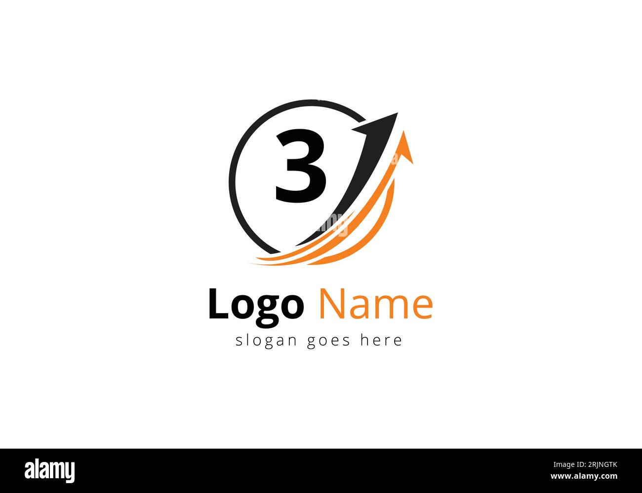 Logo de financement avec concept de 3 lettres. Concept de logo financier ou de réussite. Logo pour l'entreprise comptable et l'identité de l'entreprise Illustration de Vecteur