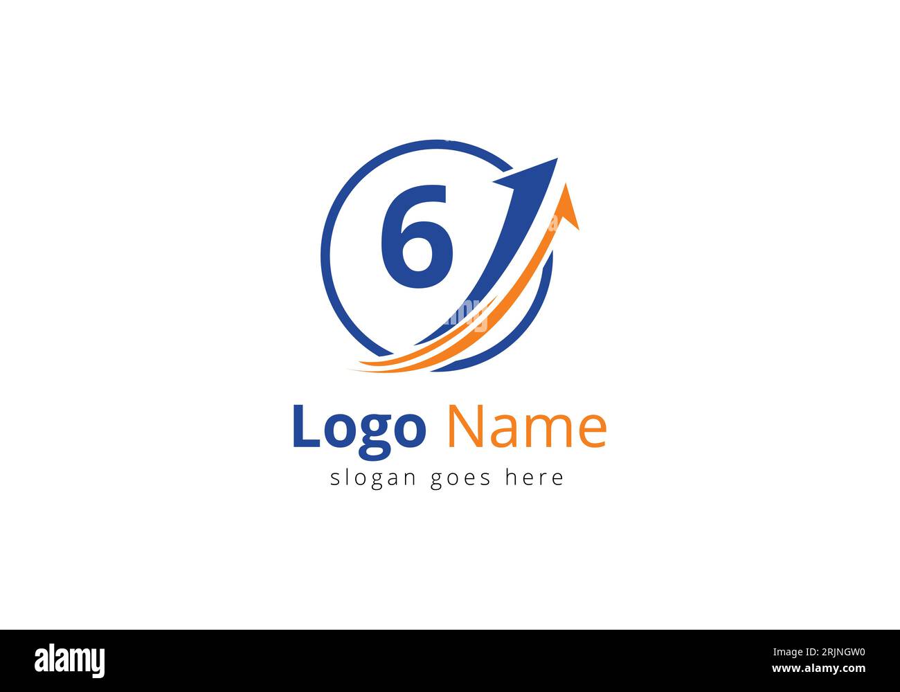Logo de financement avec concept de 6 lettres. Concept de logo financier ou de réussite. Logo pour l'entreprise comptable et l'identité de l'entreprise Illustration de Vecteur