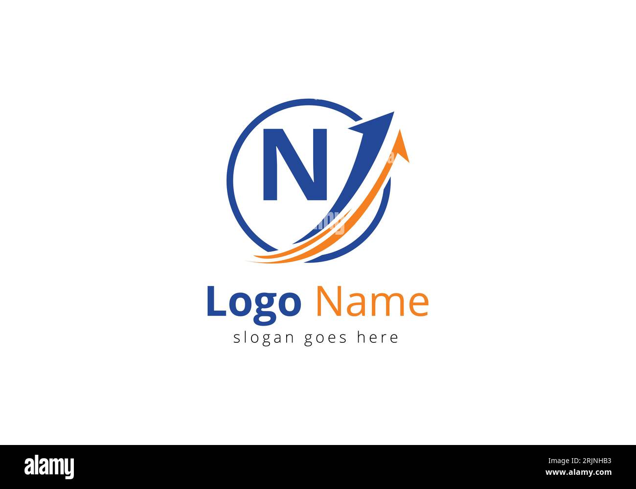 Logo de financement avec lettre N. Concept de logo financier ou de réussite. Logo pour l'entreprise comptable et l'identité de l'entreprise Illustration de Vecteur
