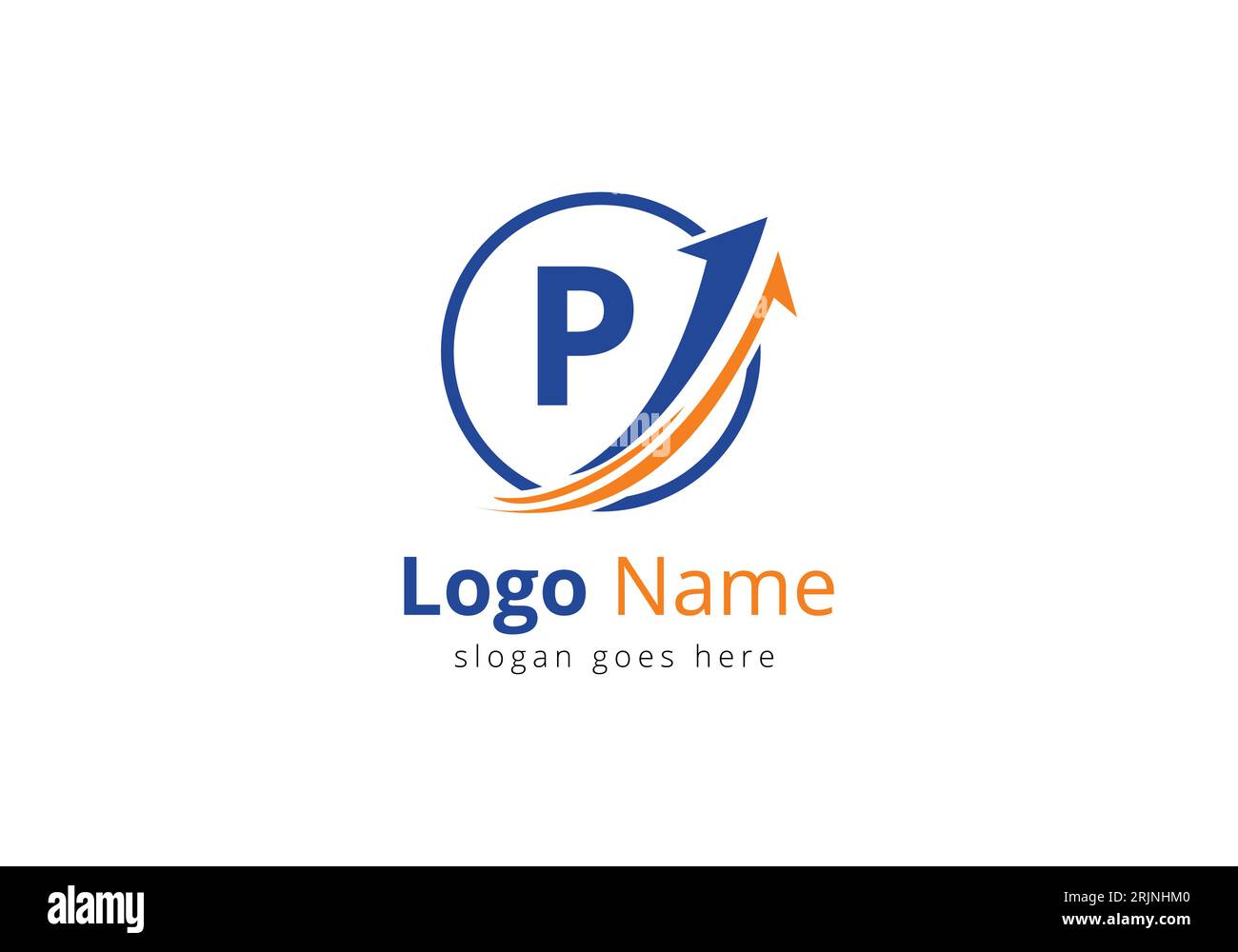 Logo Finance avec lettre P. Concept de logo financier ou de réussite. Logo pour l'entreprise comptable et l'identité de l'entreprise Illustration de Vecteur
