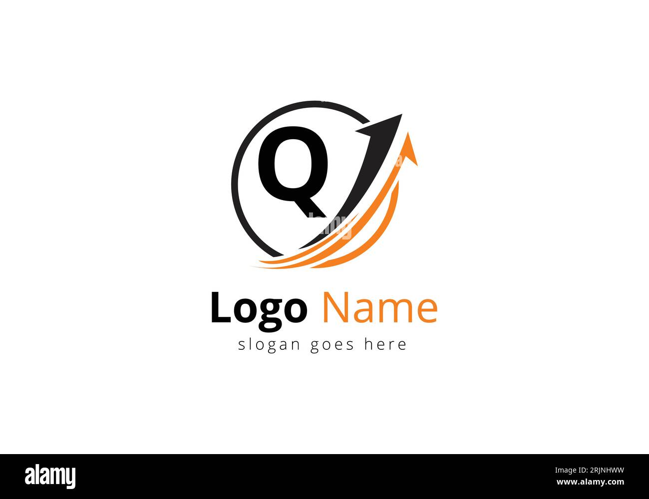Logo de financement avec concept de lettre Q. Concept de logo financier ou de réussite. Logo pour l'entreprise comptable et l'identité de l'entreprise Illustration de Vecteur