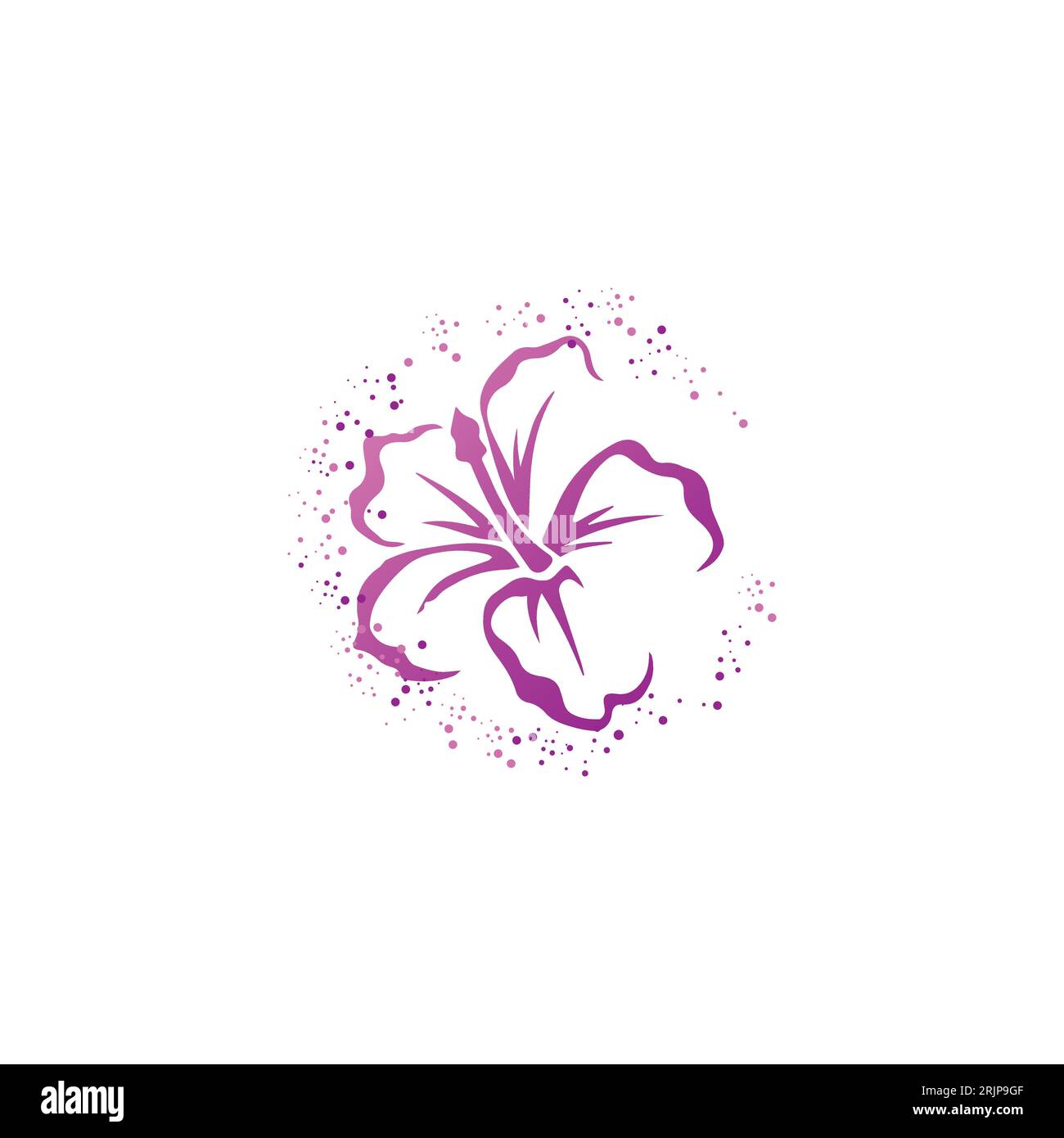 Hibiscus fleur logo design icône vecteur d'icône de nature fraîche illustration de floraison. vecteur d'icône logo hibiscus isolé sur fond blanc Illustration de Vecteur