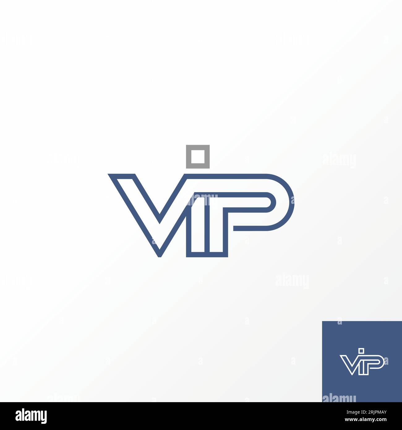 Logo design concept graphique créatif abstrait premium vecteur stock initial lettre VIP police avec double ligne connectée. Lié à la typographie monogramme Illustration de Vecteur