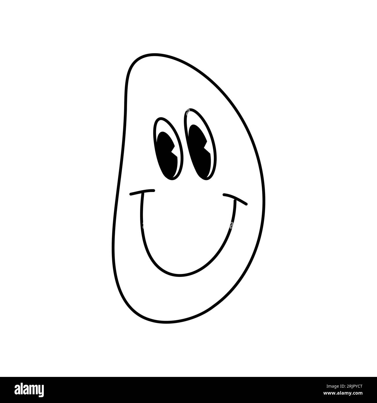 Vector groovy rétro sourire visage isolé fond blanc Illustration de Vecteur