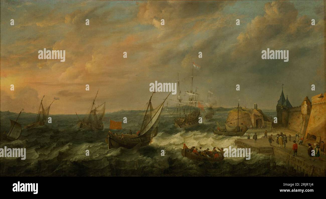 Seehafen 1631 par Adam Willaerts Banque D'Images