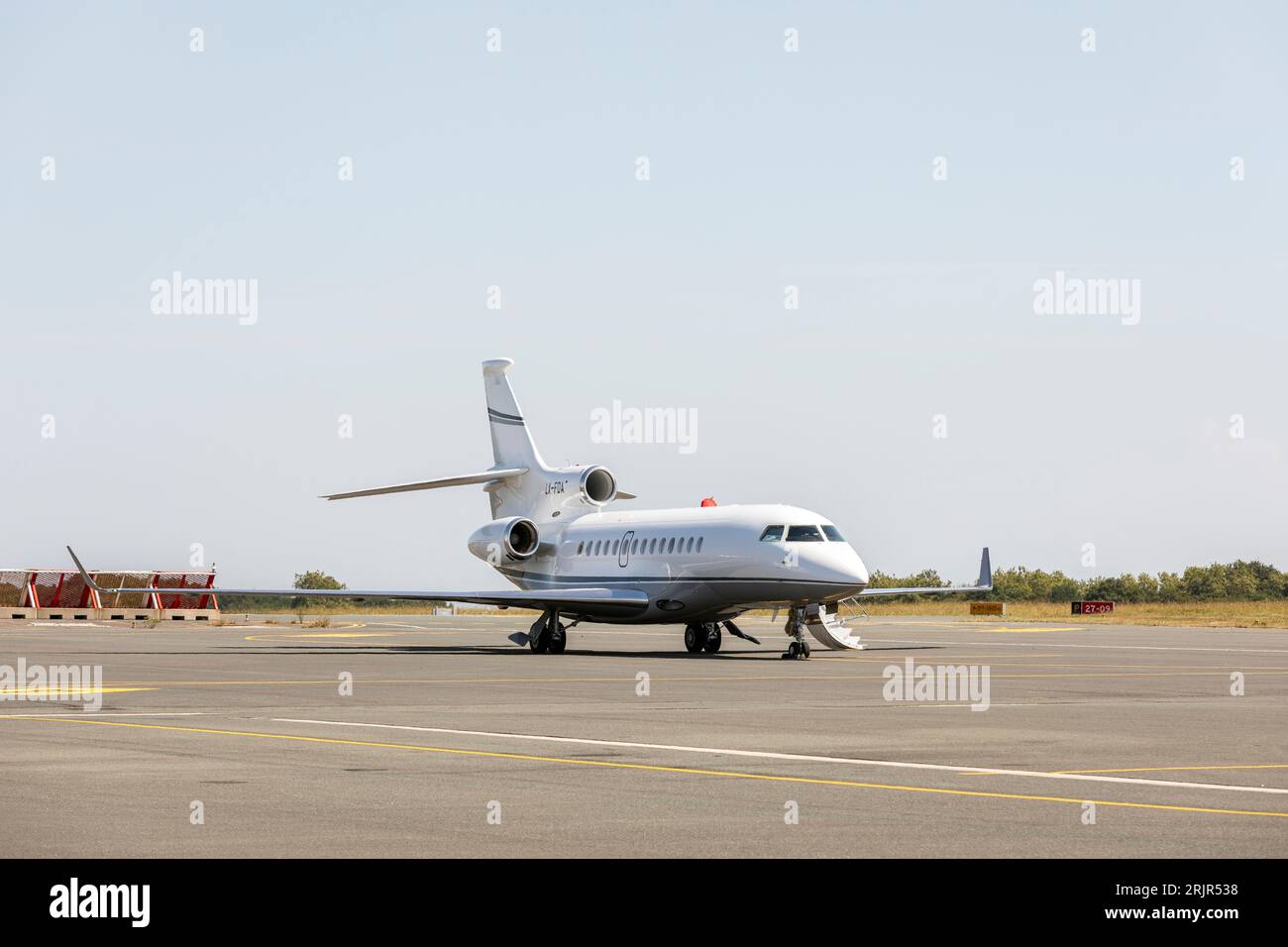 Dassault Falcon 7X à l'aéroport de Biarritz, France Banque D'Images