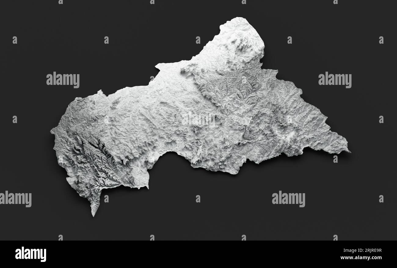 Une illustration de la carte en relief de l'Afrique centrale sur fond sombre Banque D'Images