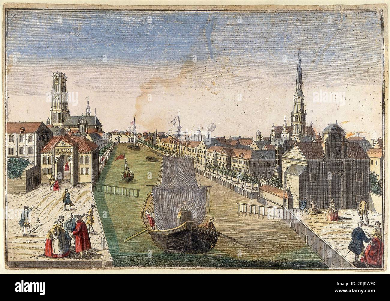 Holland Port de Rotterdam entre 1771 et 1800 Banque D'Images