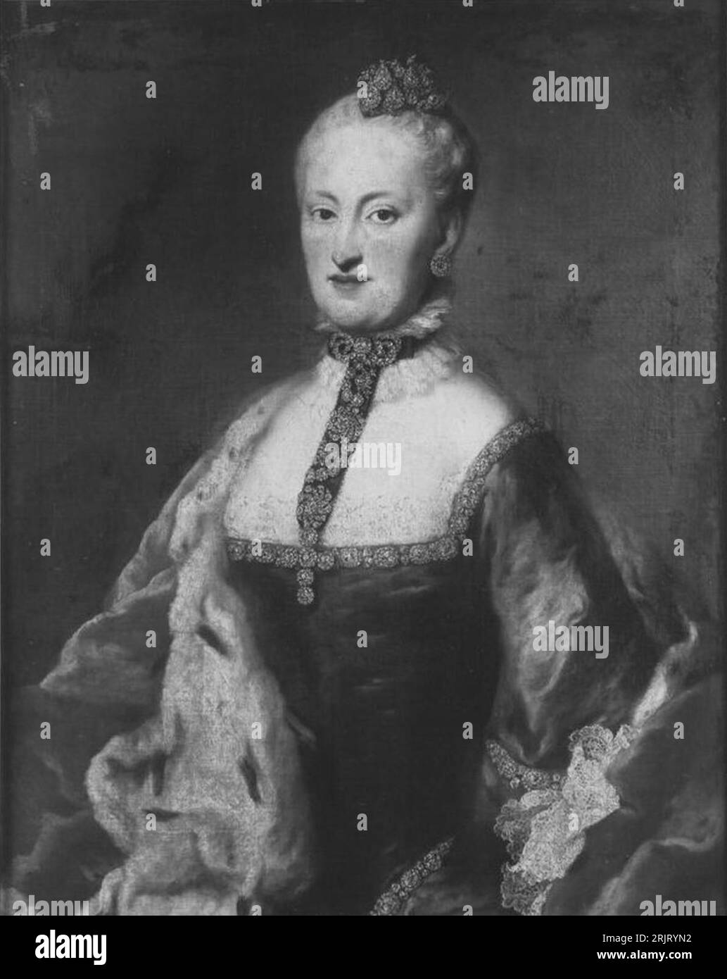 Portrait de Marie-Anne-Sophie de Saxe (1728-1797) 18e siècle par Georg Desmarées Banque D'Images