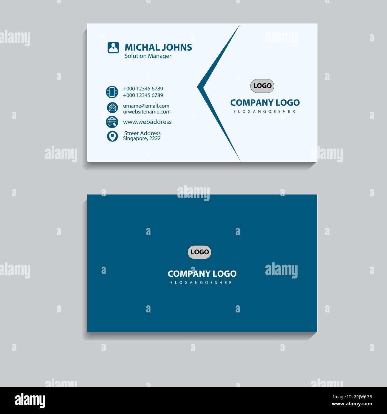 Ensemble de cartes de visite créatif et propre modèle de carte de visite Illustration de Vecteur