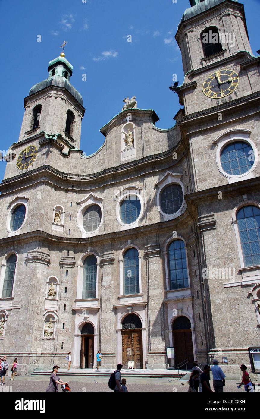 Innsbruck, Autriche, cathédrale d'Innsbruck, également connue sous le nom de cathédrale Saint-Jacques. Banque D'Images