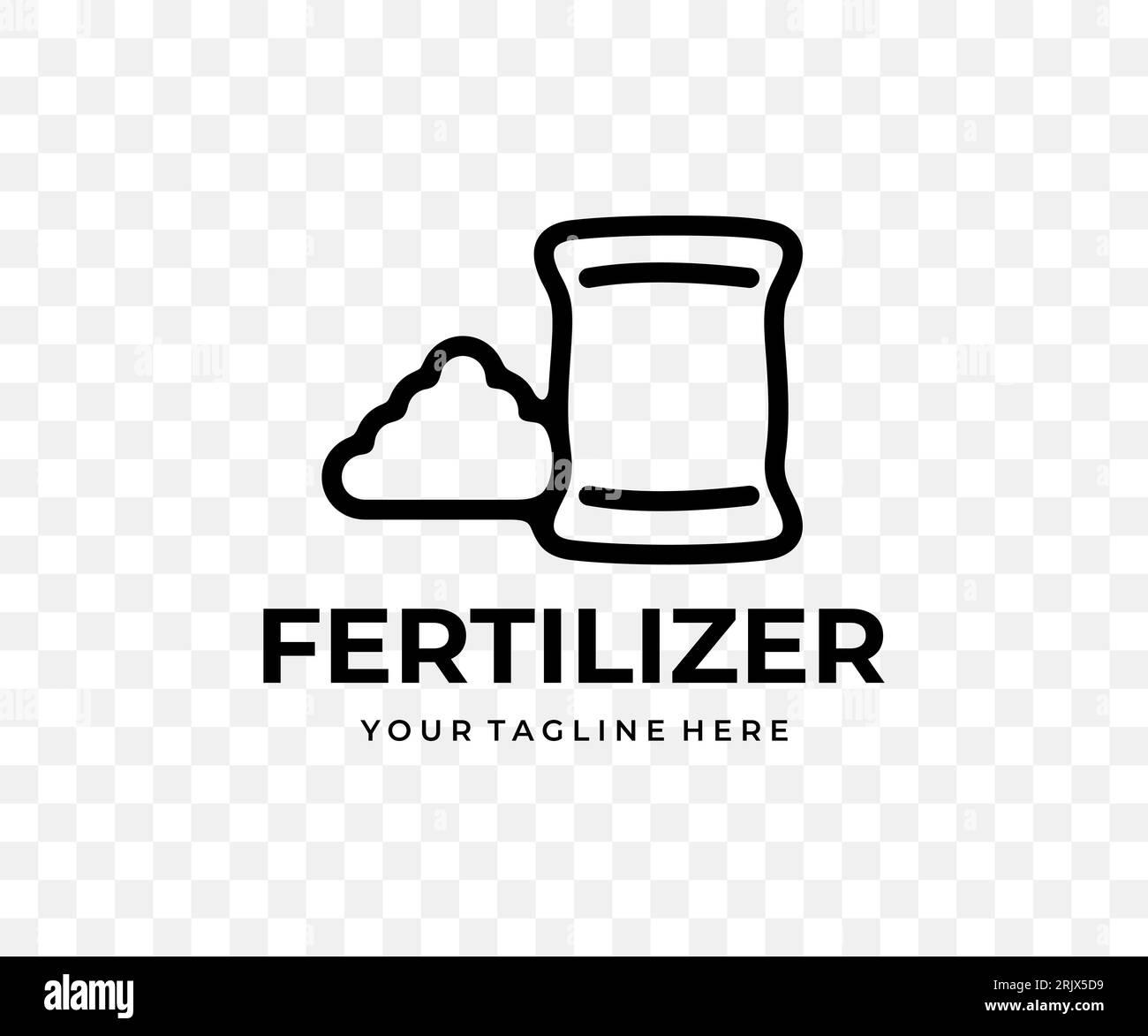 Engrais et pesticides, sac et pile, conception graphique linéaire. Agriculture, fertile, fertilité, jardinage et nature, conception vectorielle et illustration Illustration de Vecteur